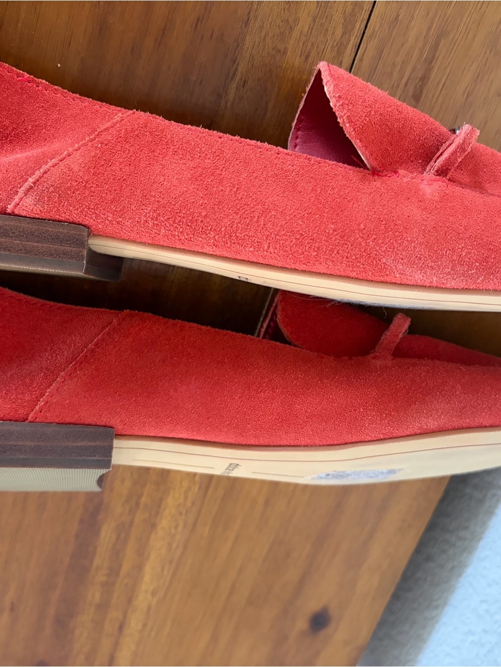 Red/Orange Suede Women’s Loafers with Metal Bit 8